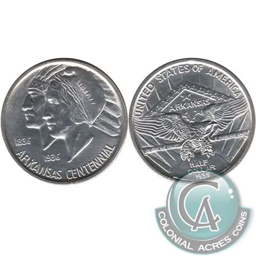 1935 Arkansas Centennial USA Half Dollar Brilliant UNC. (MS63) $