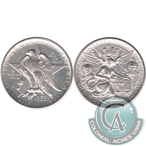 1935 D Texas Ind. Centennial USA Half Dollar Brilliant UNC. (MS63) $