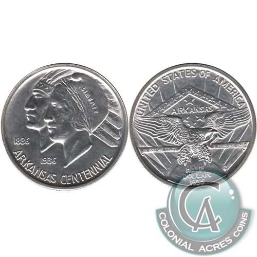 1935 S Arkansas Centennial USA Half Dollar Brilliant UNC. (MS63) $