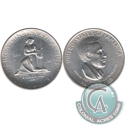 1936 Cincinnati Music Center US Half Dollar Brilliant UNC. (MS63) $