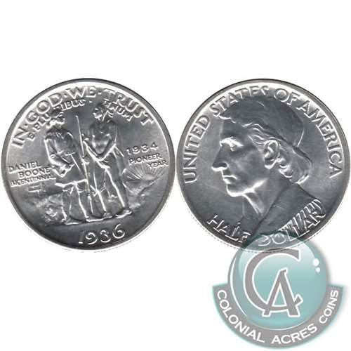 1936 Daniel Boone Bicentennial USA Half Dollar Choice BU (MS64) $