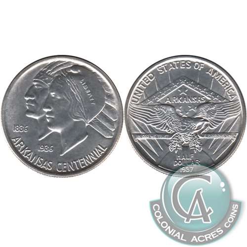 1937 Arkansas Centennial USA Half Dollar Uncirculated (MS60) $