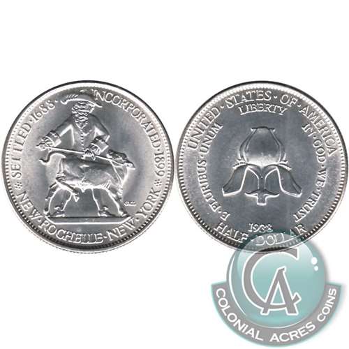 1938 New Rochelle New York 200th Ann. US Half Dollar Choice BU (MS64) $