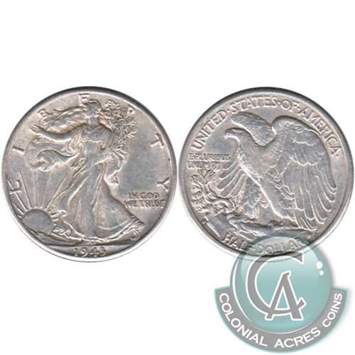 1943 D USA Half Dollar EF-AU (EF45)