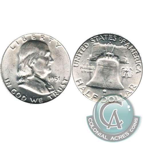 1951 D USA Half Dollar Brilliant Uncirculated (MS63)