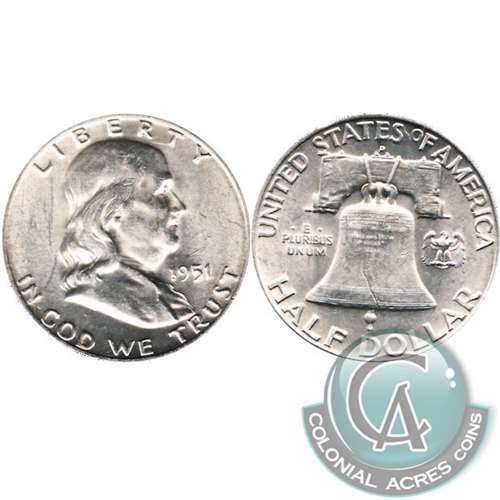 1951 D USA Half Dollar Uncirculated (MS60)