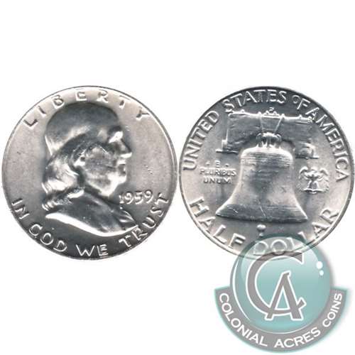 1959 D USA Half Dollar Choice Brilliant Uncirculated (MS64) $