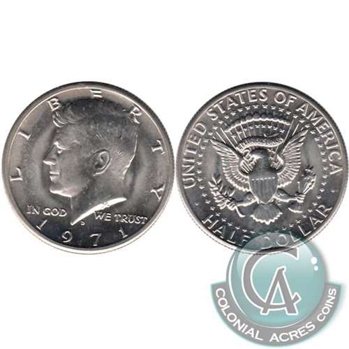 1971 D USA Half Dollar Choice Brilliant Uncirculated (MS64)