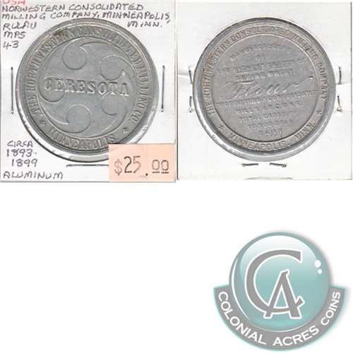 Ca. 1893-99 Aluminum US Token NW Consolidated Milling Co. Minneapolis