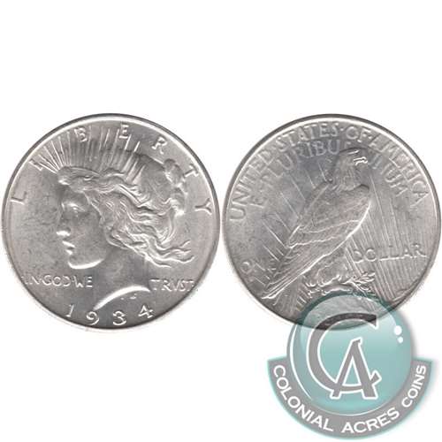 1934 D USA Dollar Uncirculated (MS60) $