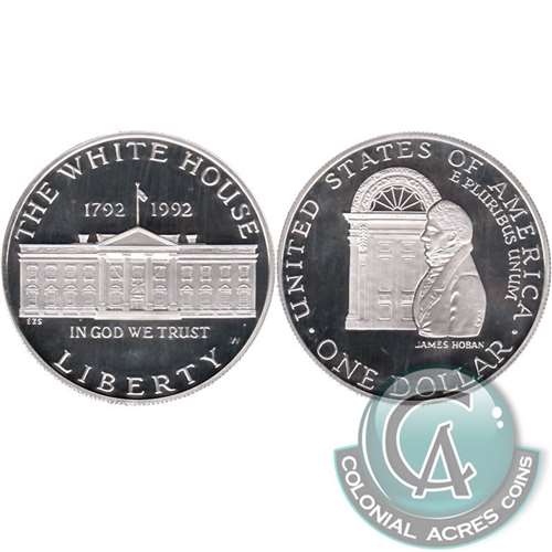 1992 W 200th Ann. White House USA Dollar Silver Proof