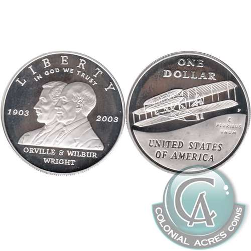 2003 P First Flight USA Dollar Silver Proof