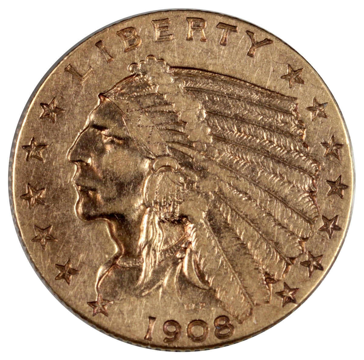 1908 USA $2.50 Gold Quarter Eagle VF-EF (VF30) $