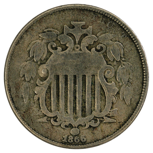 1866 USA Nickel Fine (F12) $