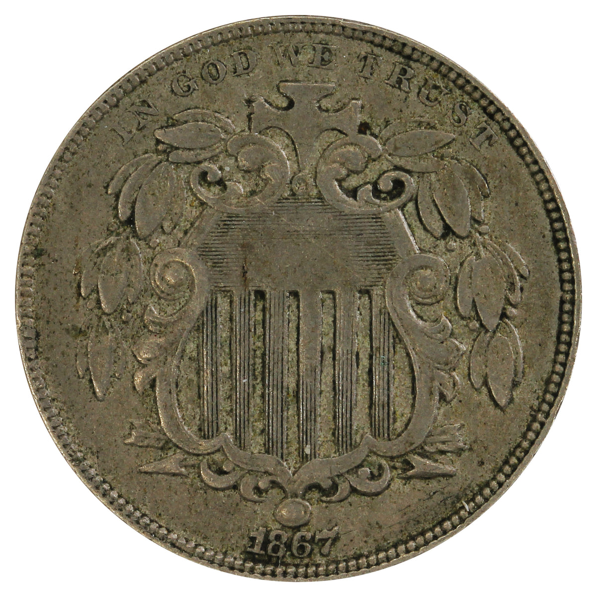 Us Coin With Rays 1867 Rays USA Nickel VF-EF (VF30) $ – Colonial Acres Coins