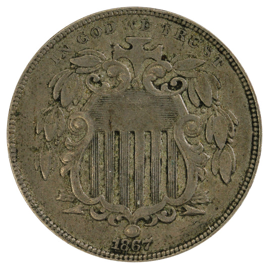 1867 Rays USA Nickel VF-EF (VF30) $