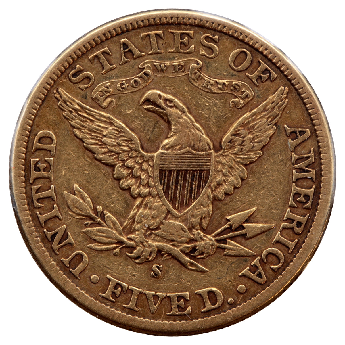 1898-S USA $5.00 Gold Half Eagle VF-EF (VF30) $