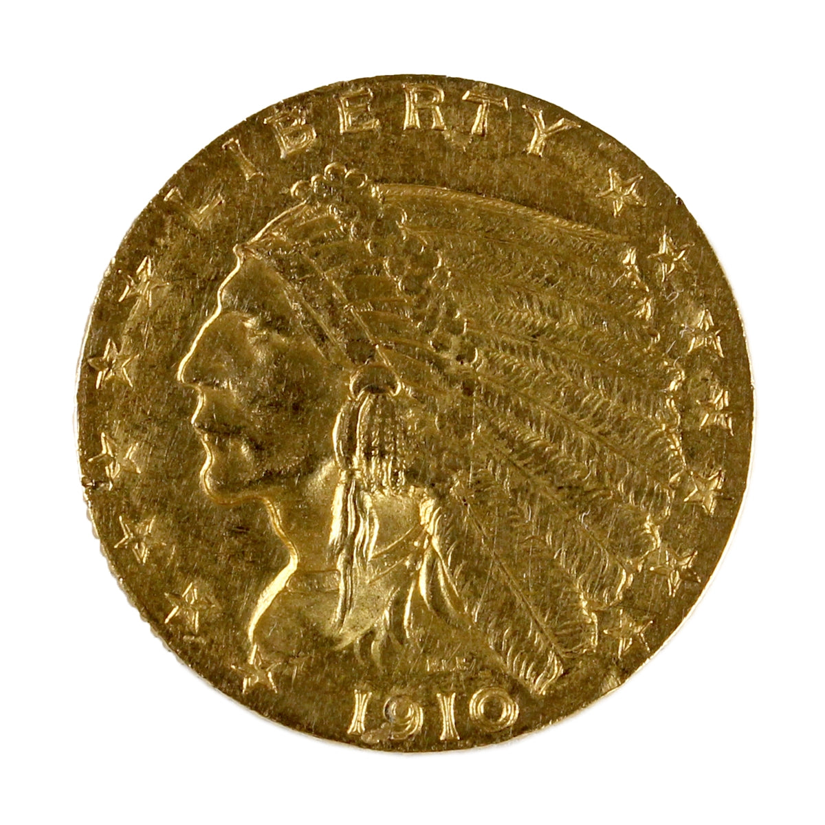 1910 USA $2.50 Gold Quarter Eagle EF-AU (EF45)