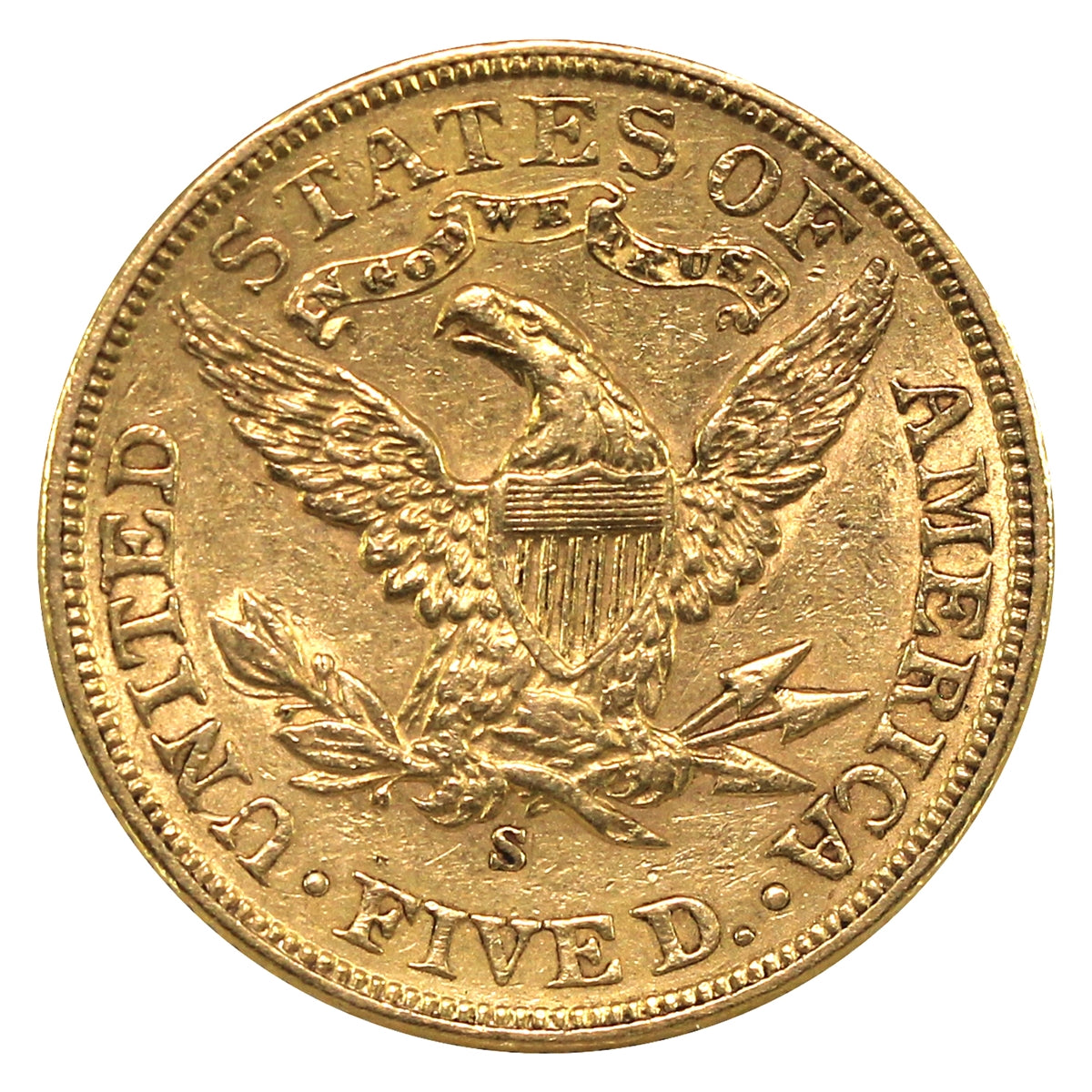 1905 S USA $5.00 Gold Half Eagle EF-AU (EF45) $