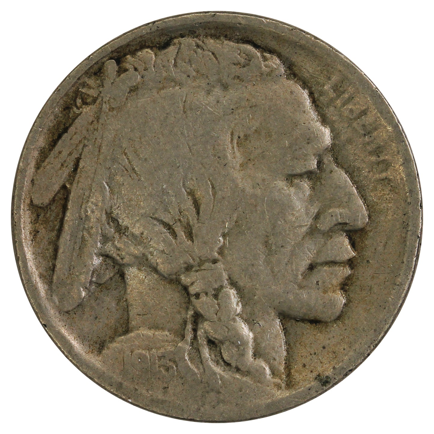 1913 S Var. 1 Raised Ground USA Nickel Very Fine (VF20) $