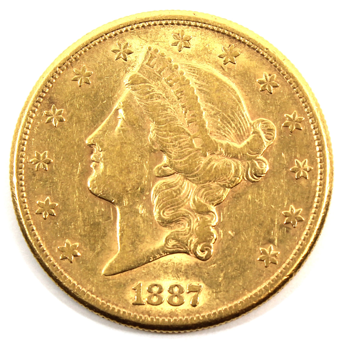 1887S USA $20 Gold Double Eagle EF-AU (EF45)