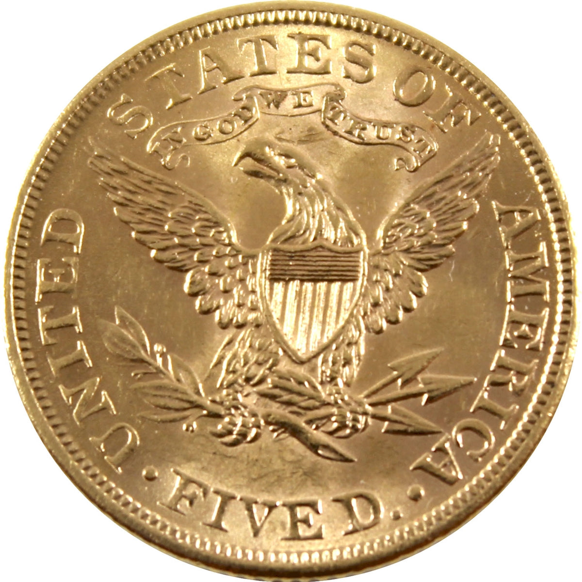 1900 USA $5 Gold Half Eagle Brilliant Uncirculated (MS63)
