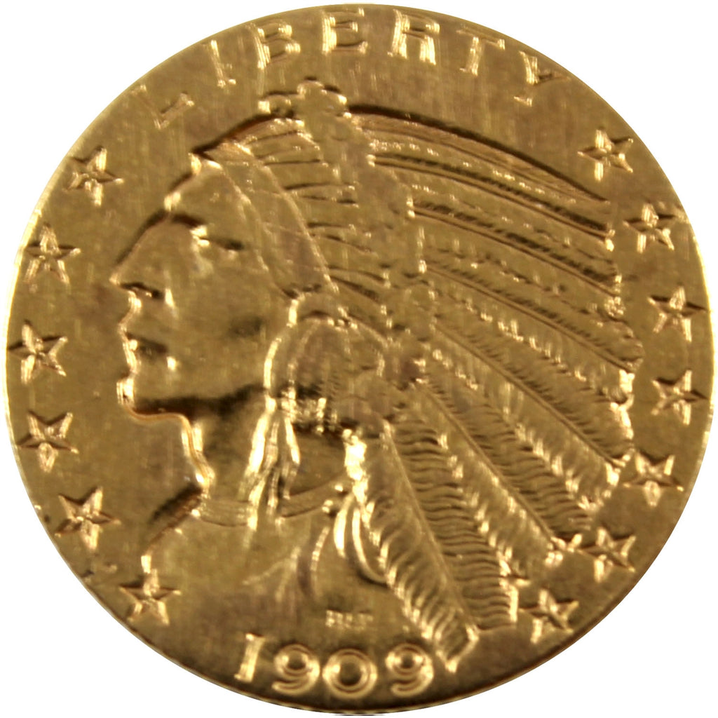 1909 D USA $5 Gold Half Eagle Extra Fine (EF40)
