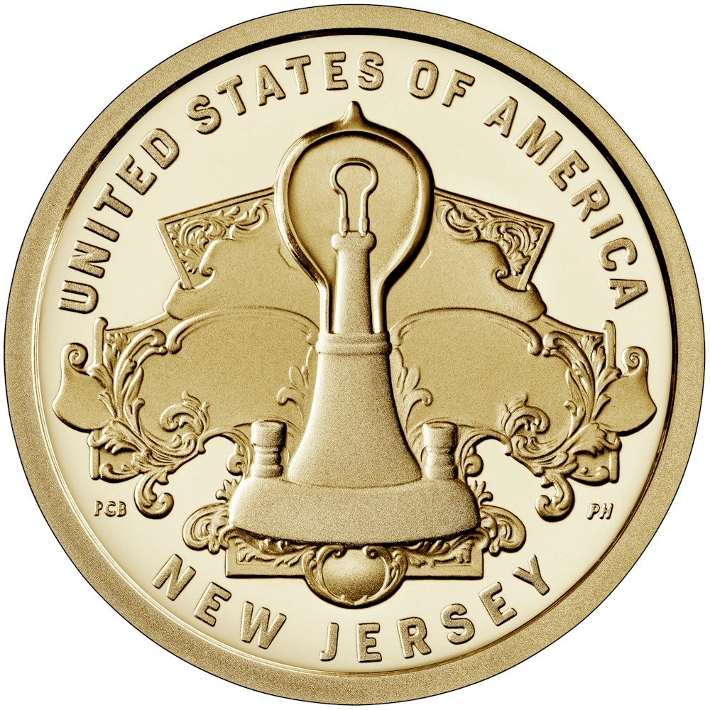 2019-P New Jersey USA American Innovation Dollar Brilliant Uncirculated (MS63)