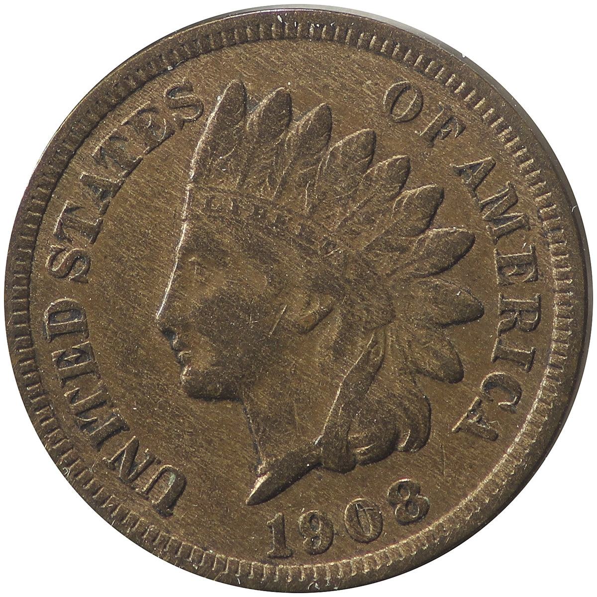 1908 S USA Cent VF-EF (VF30) $