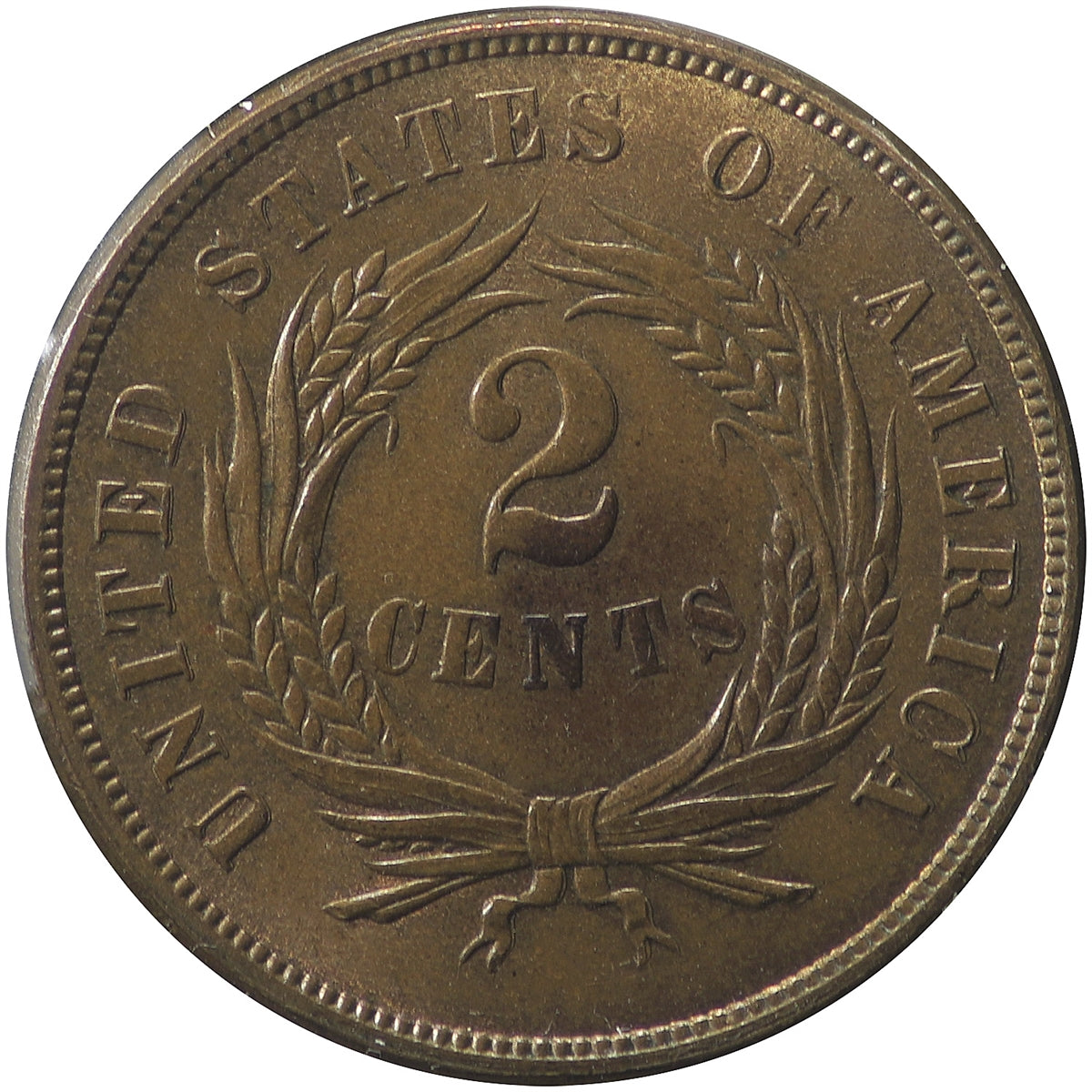 1865 USA 2 Cents UNC (MS60) $