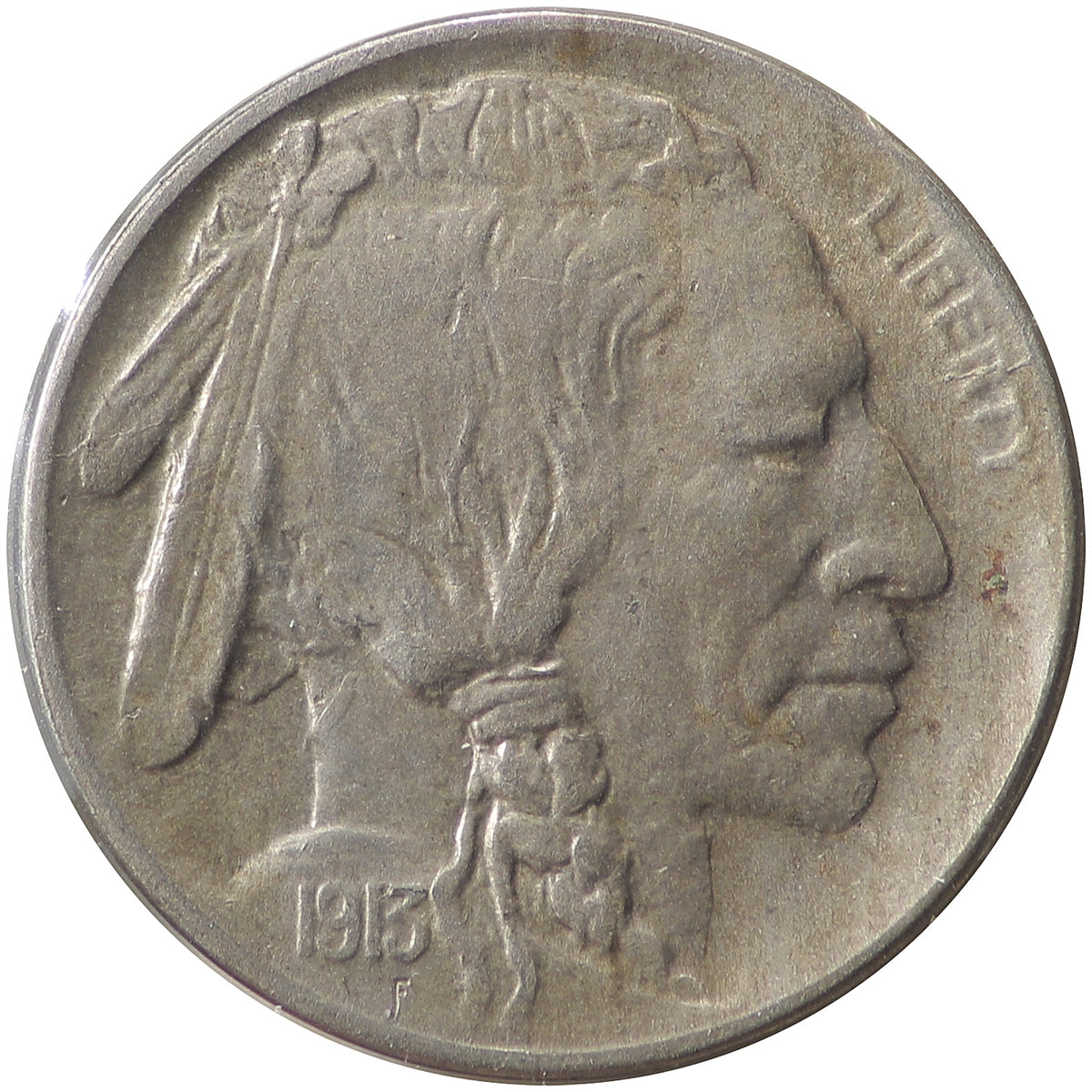 1913 D Var. 1 Raised Ground USA Nickel AU-UNC (AU55) $