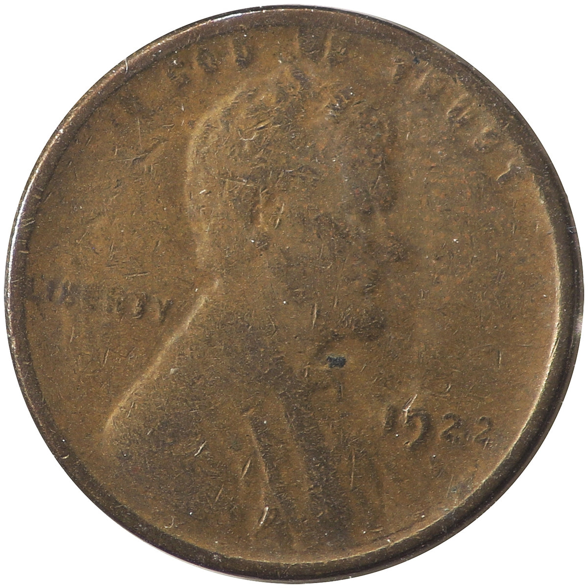 1922 D Weak D USA Cent G-VG (G6)