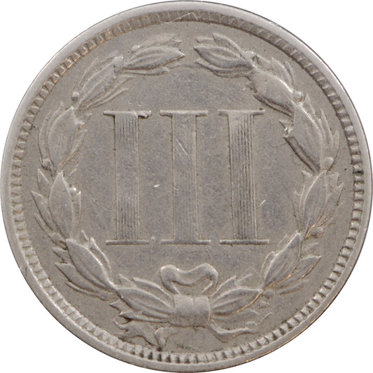 1873 Closed 3 USA 3 Cent VF-EF (VF-30)