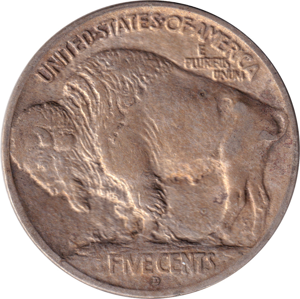 1913 D Var. 1 Raised Ground USA Nickel VF-EF (VF30)