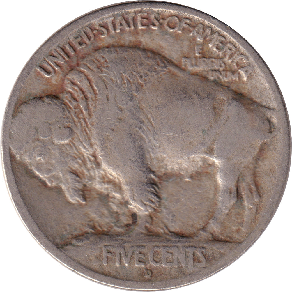 1913 D Var. 1 Raised Ground USA Nickel F-VF (F15)