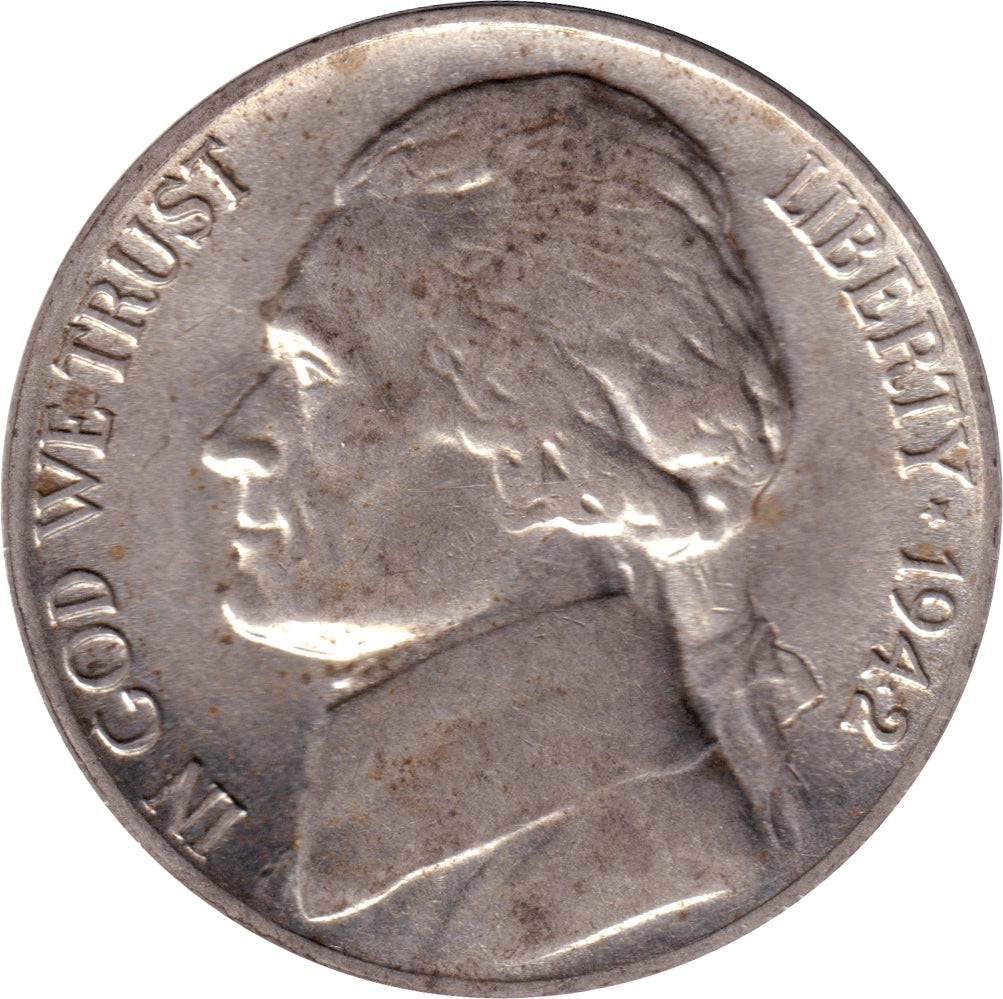 1942 P Silver USA Nickel Uncirculated (MS60)