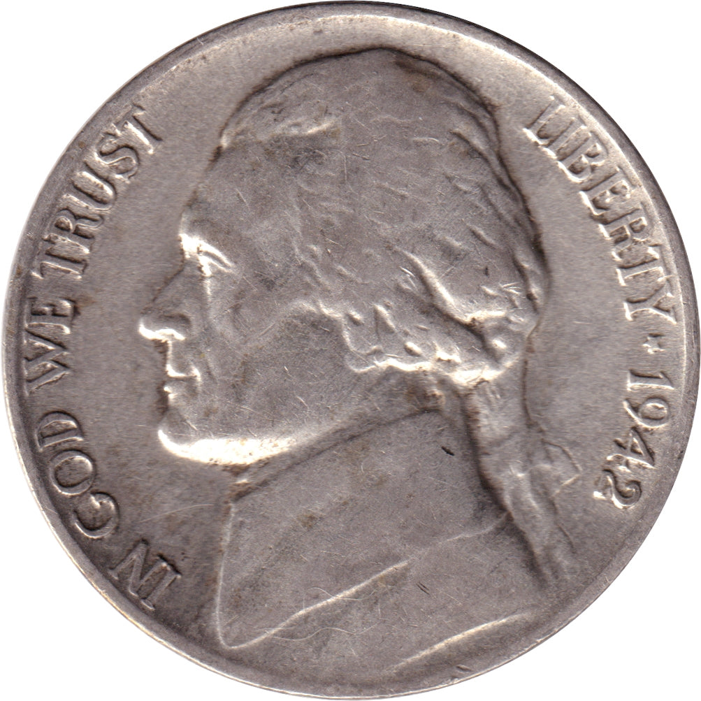 1942 P Silver USA Nickel Extra Fine (EF40)