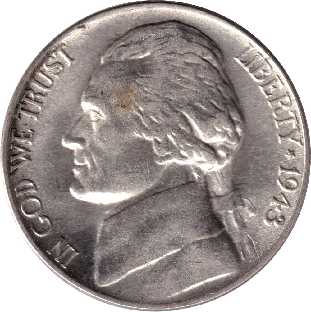 1943 P USA Silver Nickel UNC+ (MS62)