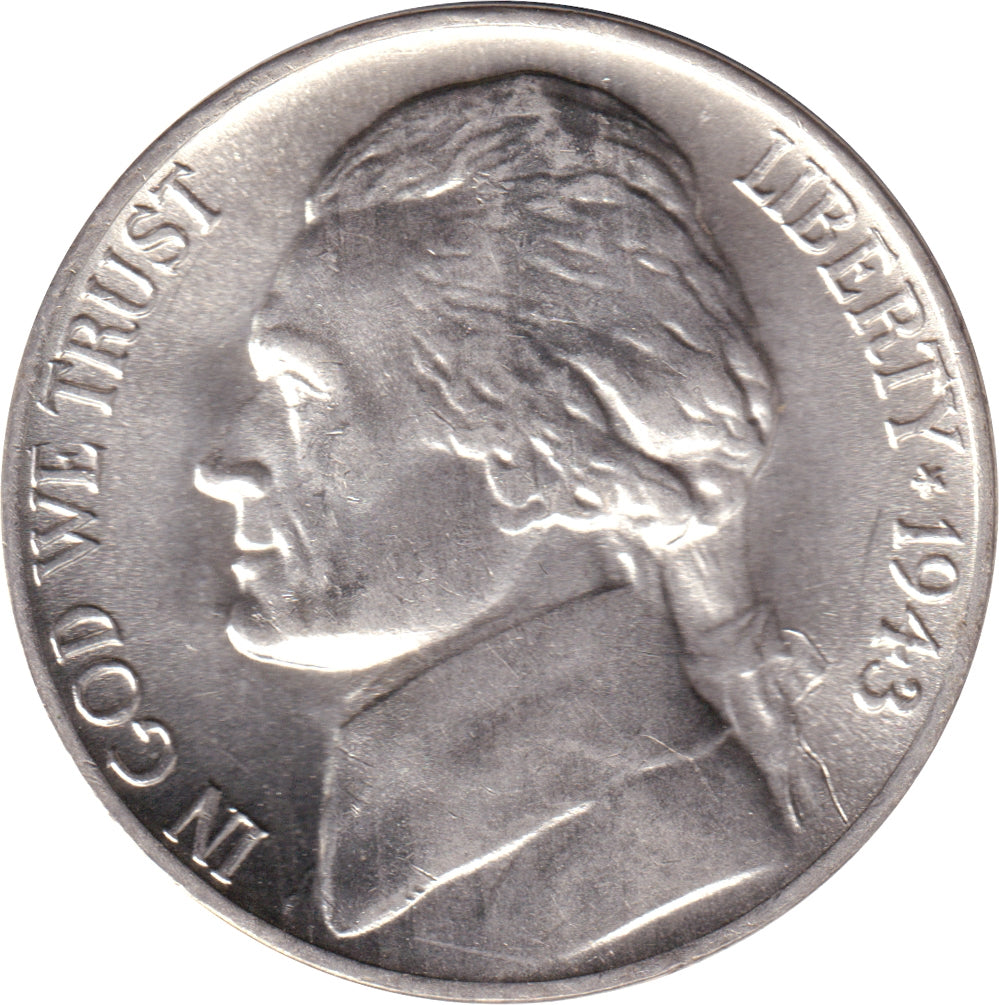 1943 P USA Silver Nickel Choice Brilliant Uncirculated (MS64)