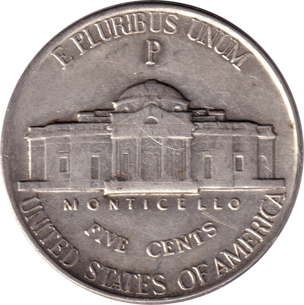 1943 P USA Silver Nickel EF-AU (EF45)