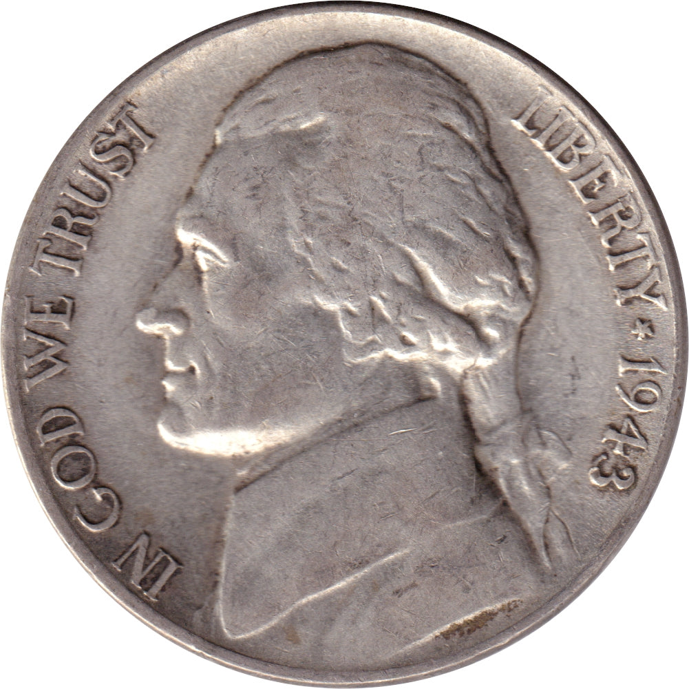 1943 P USA Silver Nickel Extra Fine (EF40)