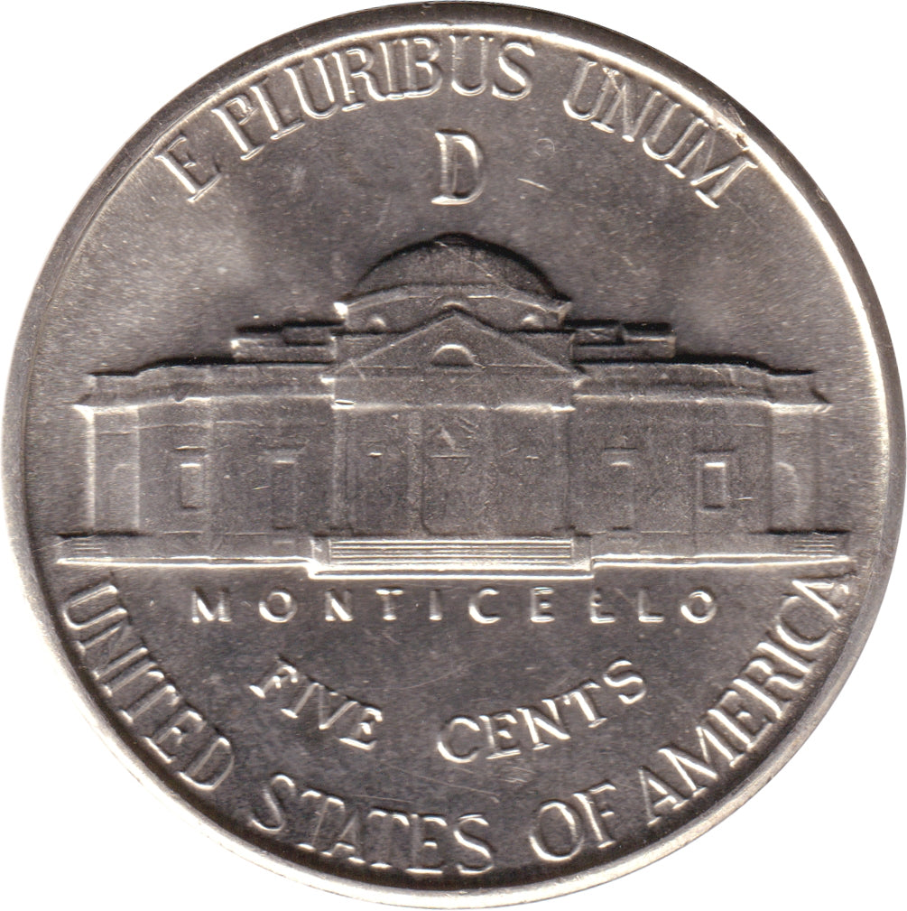1943 D USA Silver Nickel Brilliant Uncirculated (MS63)