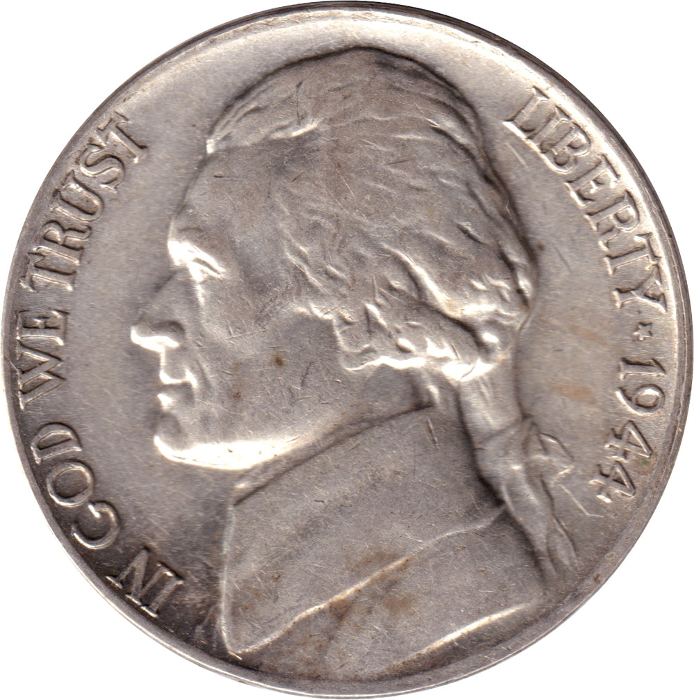 1944 P USA Silver Nickel Almost Uncirculated (AU50)