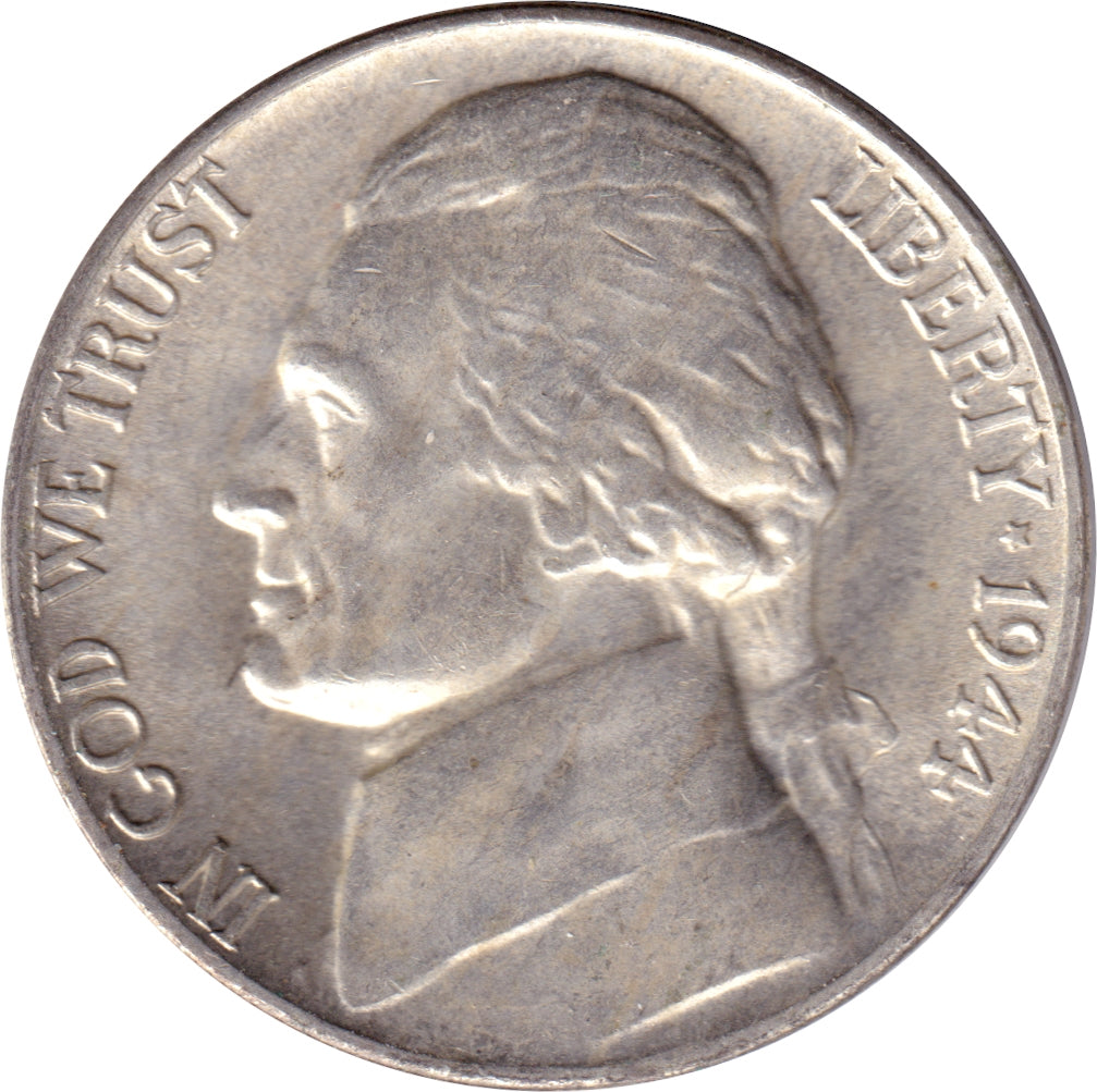 1944 D USA Silver Nickel Choice Brilliant Uncirculated (MS64)