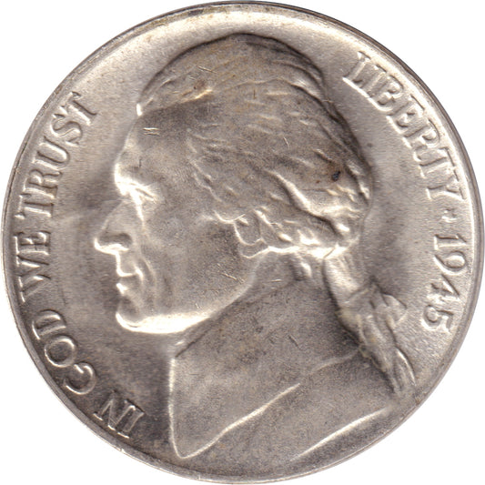 1945 P Silver USA Nickel Brilliant Uncirculated (MS-63)