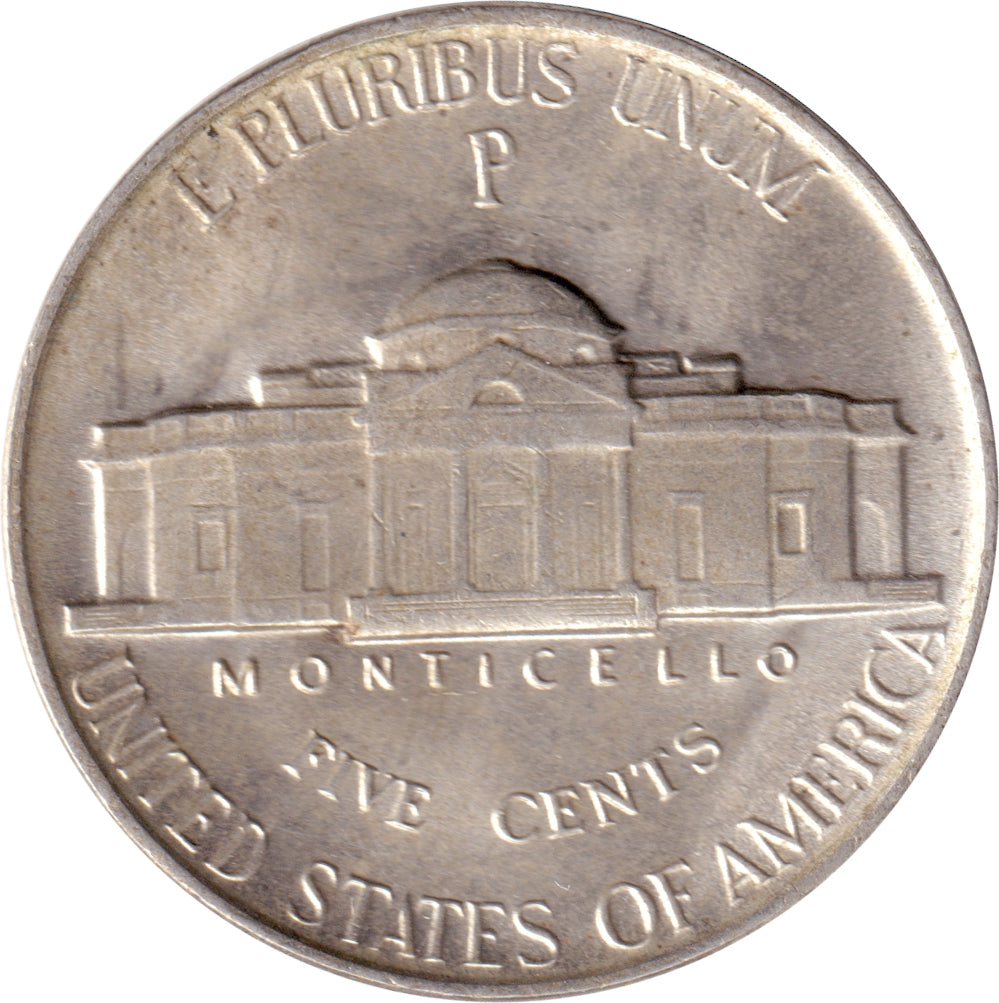 1945 P Silver USA Nickel Brilliant Uncirculated (MS-63)