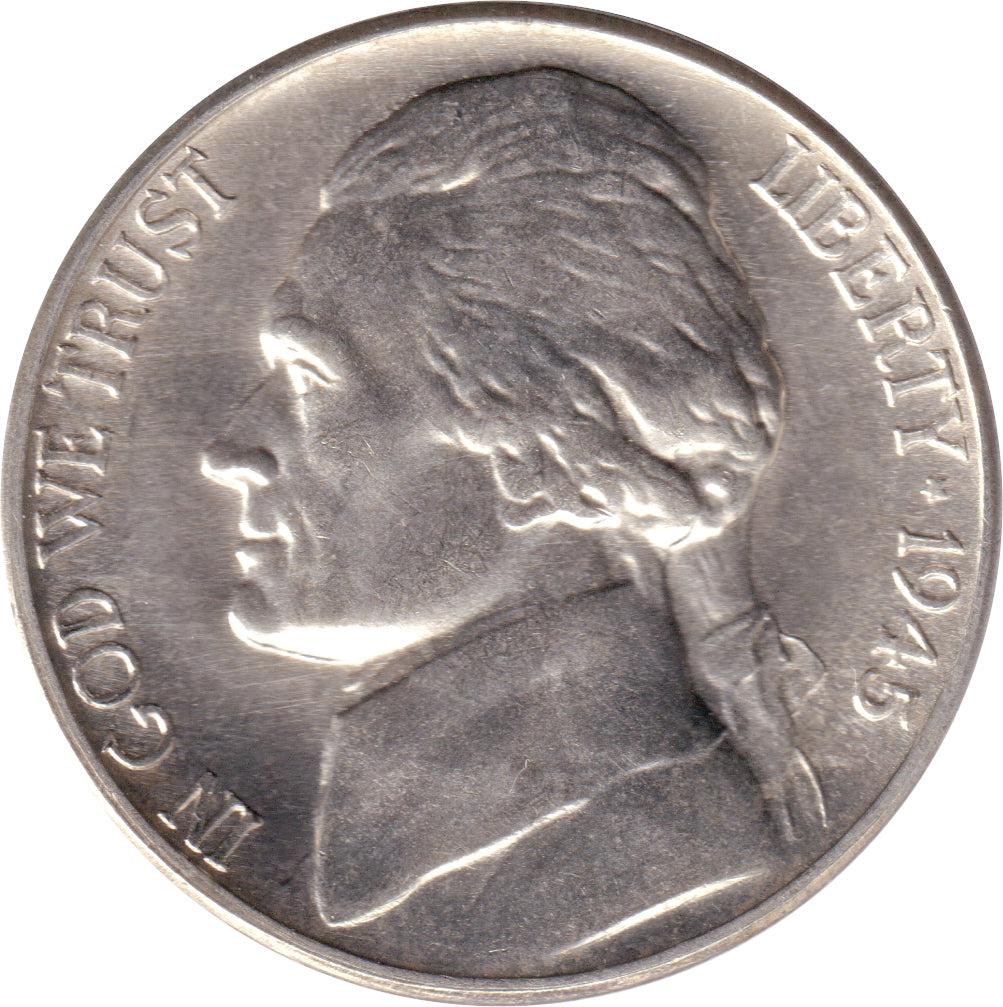 1945 D USA Silver Nickel Brilliant Uncirculated (MS63)