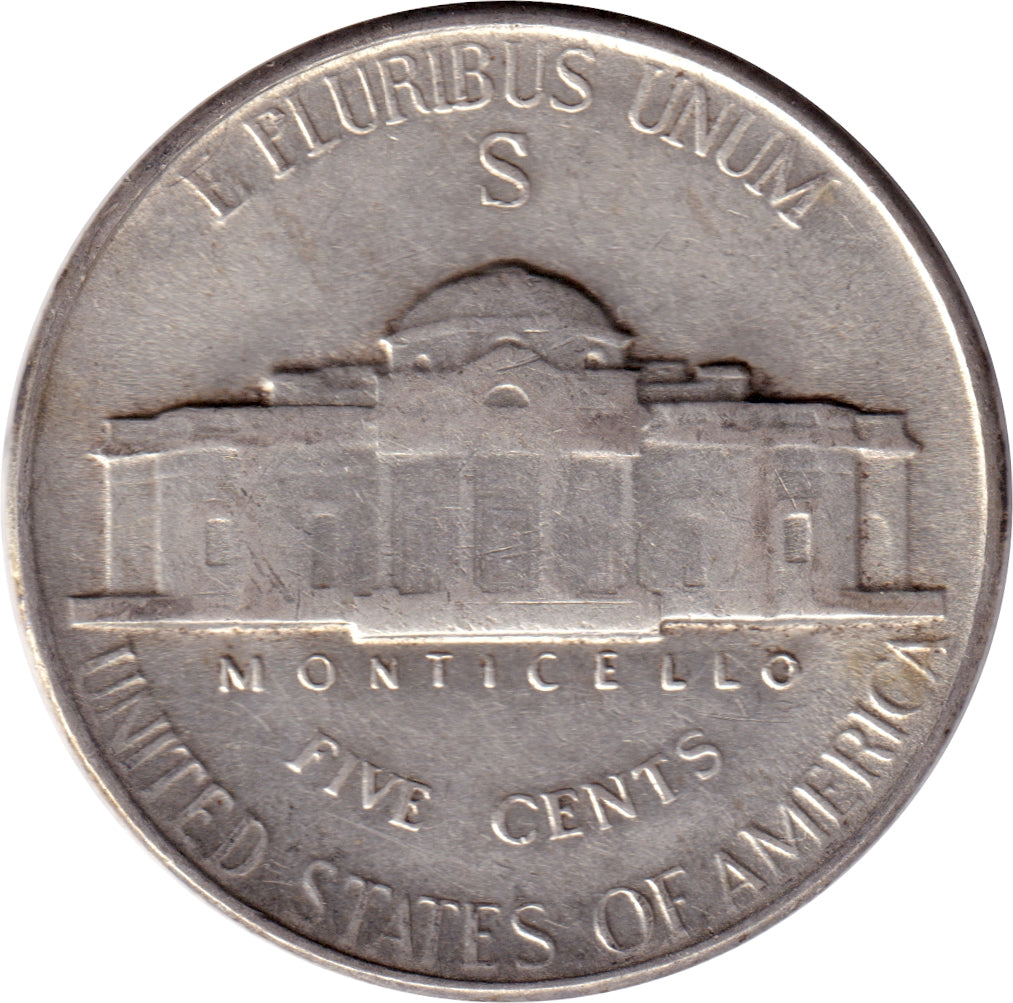 1945 S USA Silver Nickel Almost Uncirculated (AU50)