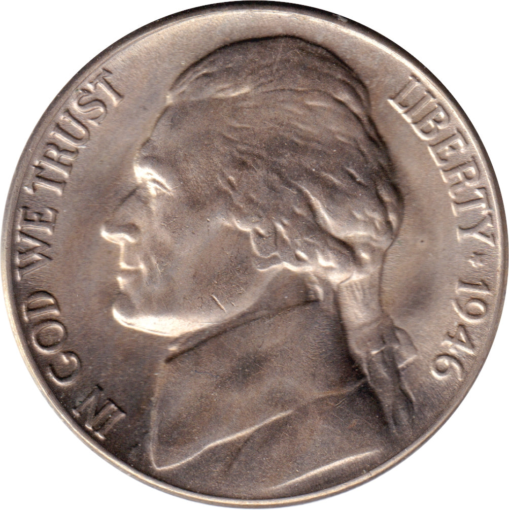 1946 D USA Nickel Choice Brilliant Uncirculated (MS64)