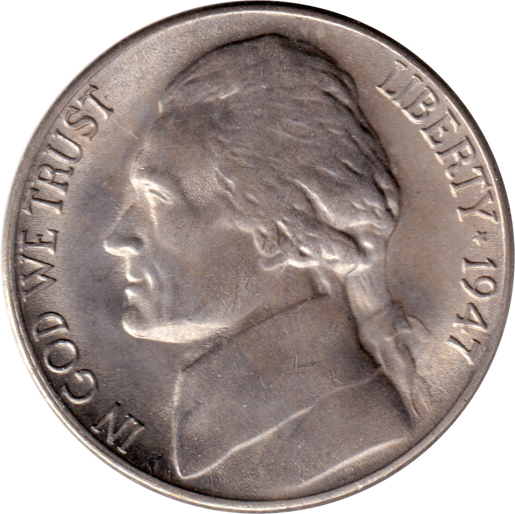 1947 S USA Nickel Choice Brilliant Uncirculated (MS64)